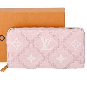 Louis Vuitton Zippy Wallet Monogram Empreinte Broderie M81138 Pink